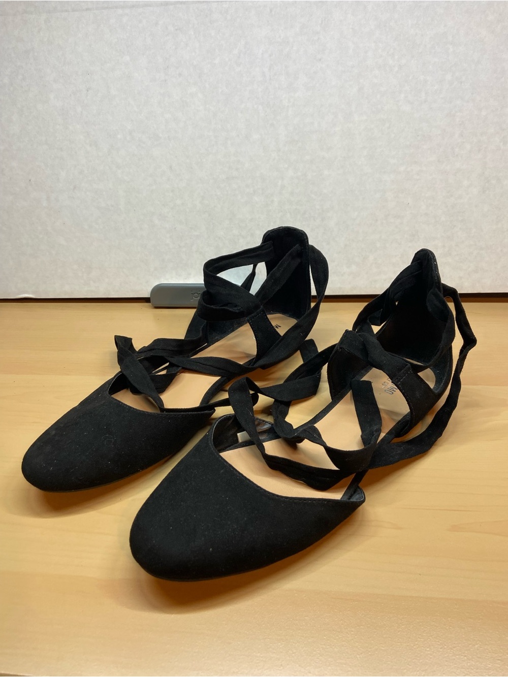 Mossimo Supply Co. Black Lace-Up Ballet Flats